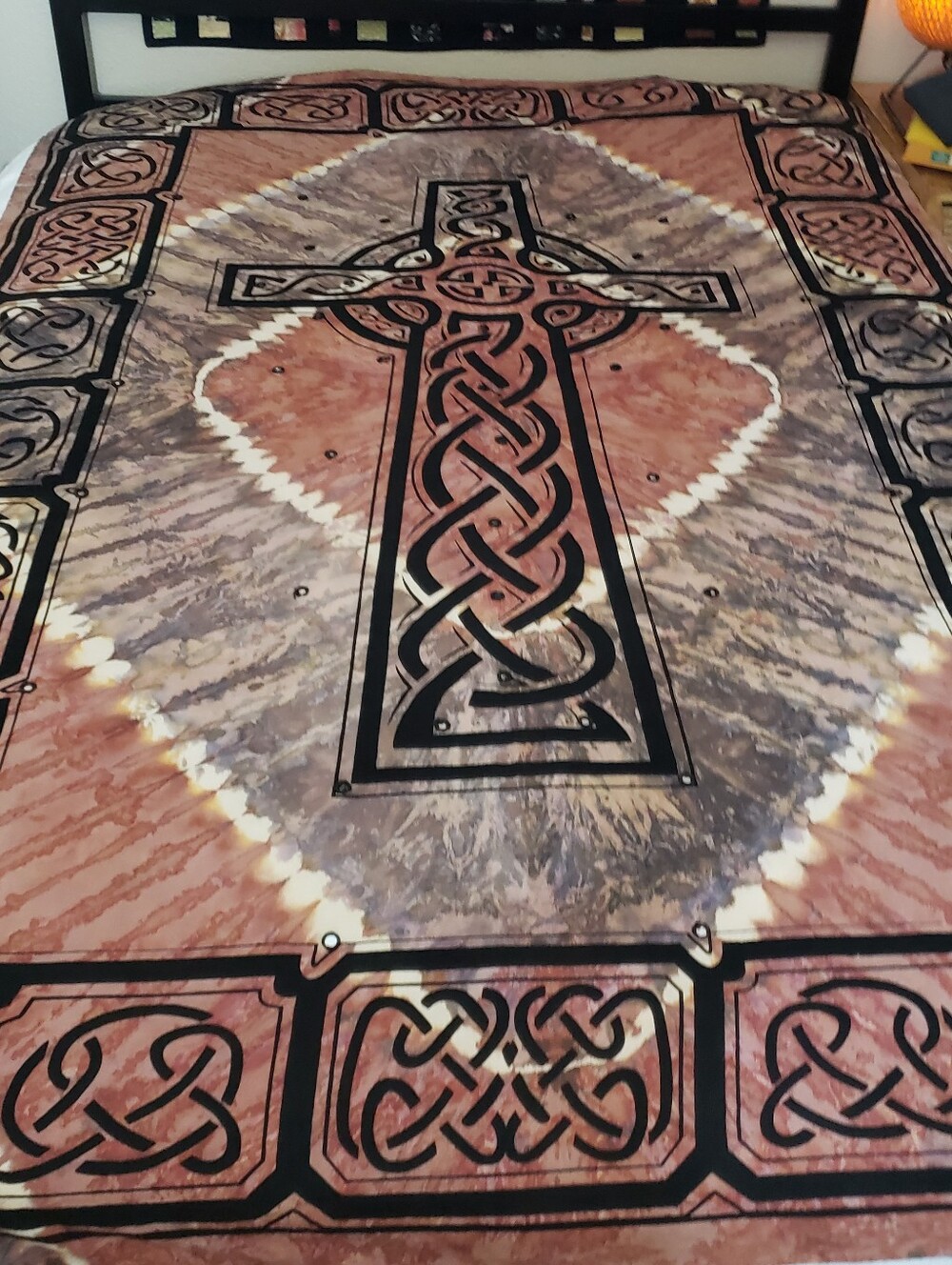 Vintage Gypsy Rose Celtic Cross Tapestry Handcrafted India 80x54 Boho Mirrors